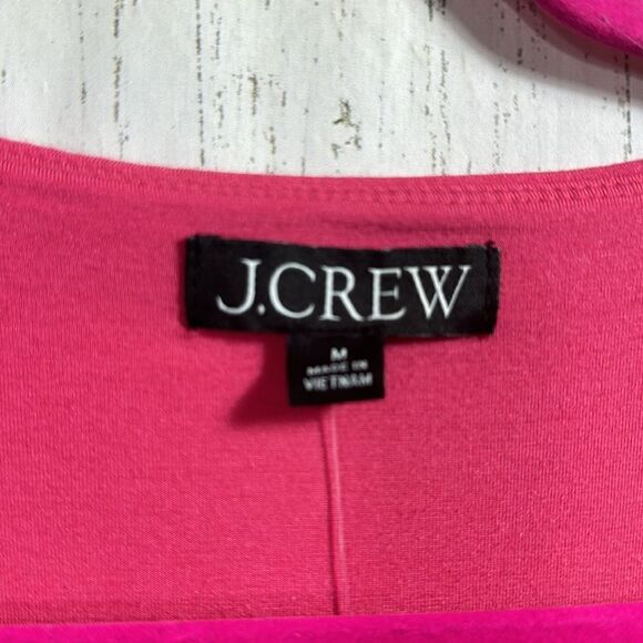 J.Crew Pink Long Sleeve Faux Wrap Top with Velvet Tie NWT Size M - Picture 6 of 14